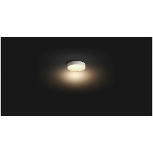 Plafoniera LED bianca Philips Hue Enrave con luce bianca calda.