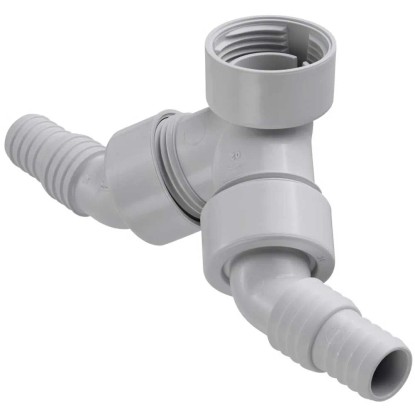 Geberit Doppel-Schlauchtülle mit Rückflussverhinderer PVC Ø 19 / 23 mm