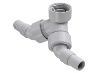 Geberit Doppel-Schlauchtülle mit Rückflussverhinderer PVC Ø 19 / 23 mm
