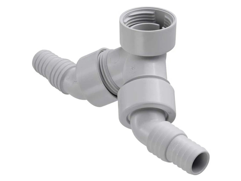 Obir Pvc Geberit Doppel-Schlauchtülle mit Rückflussverhinderer PVC Ø 19 / 23 mm ...