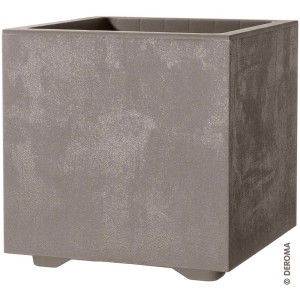 Deroma Pflanzkübel Millenium Sand, quadratisch, 25x25x25 cm, in Natursteinoptik.