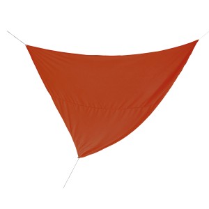Voile d'ombrage triangulaire OBI couleur cuivre en polyester indéchirable, 360x360x500 cm.