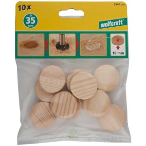 Bouchons coniques en pin, 35mm, lot de 10 : Chevilles en bois pour recouvrir vis et trous.