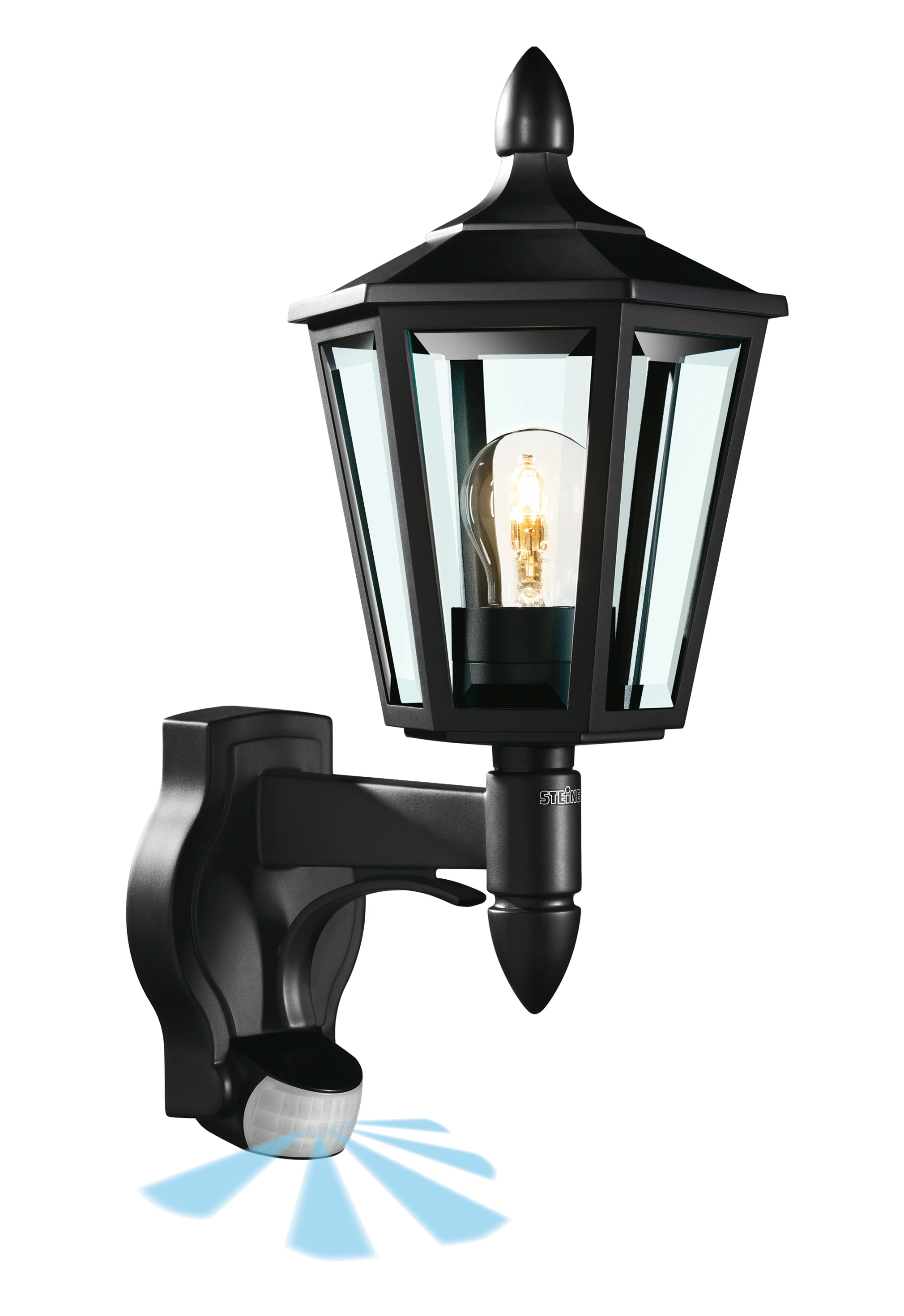Lampe d'extérieur lanterne noire Lampe d'extérieur à détecteur de