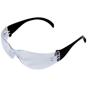 Lunettes de protection transparentes LUX 250 pour la coupe avec revêtement antibuée et branches noires.