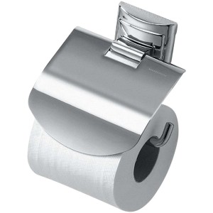 Porte-papier toilette Diaqua Chic 96 avec couvercle, en laiton brillant.