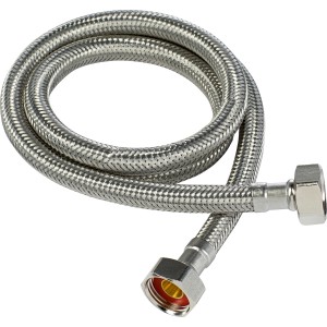 Tuyau de raccordement flexible LUX pour robinet, 18,6 mm (G 1/2) x 1000 mm, en acier inoxydable.