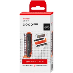 PB Swiss Tools Biketool PB 470 CBB Rouge, jeu de tournevis 11 en 1 pour vélos.