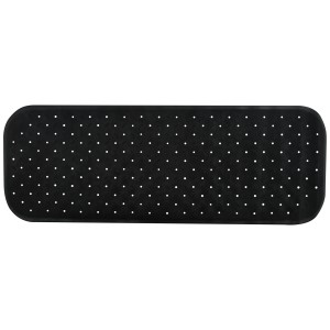 Tappetino da bagno MSV nero antiscivolo in gomma, 36x97 cm, con ventose.