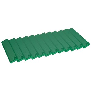 Plaquettes de montage vertes Roro, épaisseur 5 mm, 12 pièces, idéales pour l'alignement et le support lors du montage.