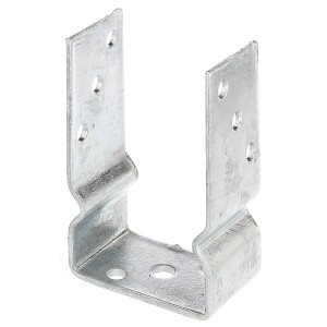Support de poteau en U à visser, galvanisé à chaud, 150x90x60 mm, pour constructions en bois extérieures.