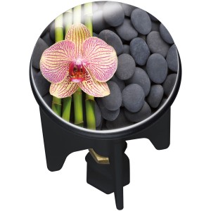 Wenko Tappo lavandino Pluggy Spa con orchidea, bambù e pietre.