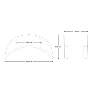 Dessin technique : Support mural pour tuyau d'arrosage Geka en tôle d'acier galvanisée avec dimensions.