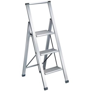 Scala pieghevole in alluminio Technocraft a 3 gradini per casa e montaggio.