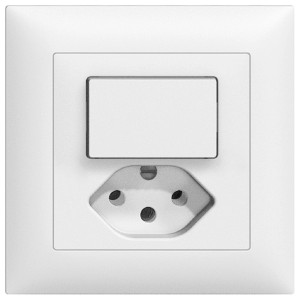 Pulsante bianco Feller Kleinkombi da incasso EdizioDue A/R T13 per interruttori e pulsanti.