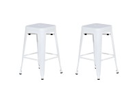 Beliani Barhocker Cabrillo Stahl Weiss 2 Stk.