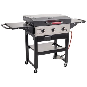 Char-Broil Griddle 3400 Gasgrill mit Grillplatte, Seitenablagen und 3 Edelstahlbrennern.