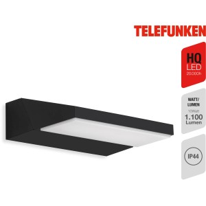 Applique murale extérieure LED Telefunken Bergen noire, 10W, lumière blanche neutre.