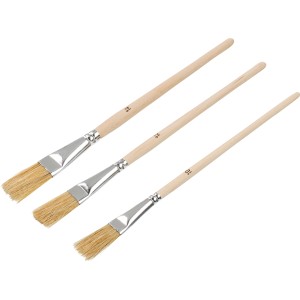 Set di pennelli per smalto LUX, 3 pennelli con manico in legno di diverse dimensioni.