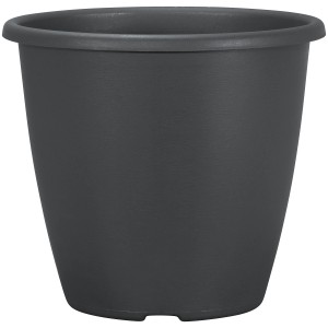 Pot de fleurs anthracite Geli Nevada, env. Ø 20 cm, en plastique pour intérieur et extérieur.