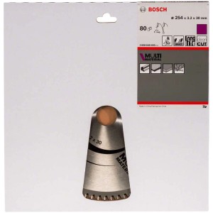 Lama per sega circolare Bosch Multi Material, Ø 254 mm, 80 denti per tagli precisi.