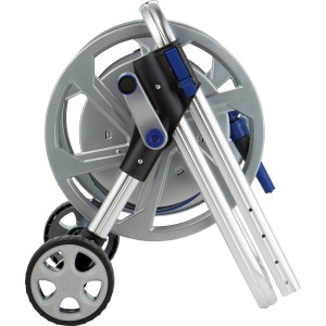 Set carrello avvolgitubo in metallo LUX Comfort con ruote, tamburo e tubo da giardino da 30 m.