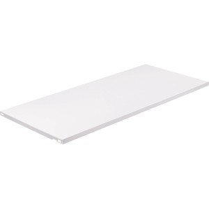 Lot de 2 : tablette en acier blanc OBI, 80x40 cm, pour système d'étagères murales.