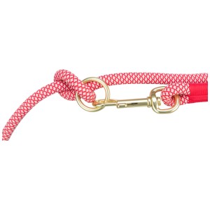 Trixie guinzaglio estensibile Soft Rope, rosso-crema, con moschettone e anello per la regolazione della lunghezza.