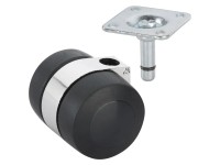 Rotella doppia in pressofusione zincata Nero Ø 4,5 cm / altezza 5,5 cm