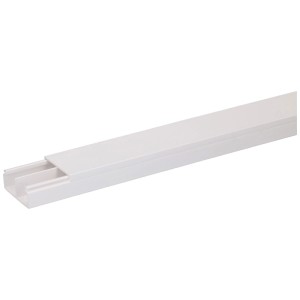Goulotte de câblage blanche, 40x16 mm, longueur 2 m, avec couvercle et cloison.