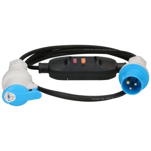 Rallonge CEE MaxCamp avec disjoncteur différentiel, 3 m, IP44 pour usage extérieur.