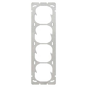Plaque de fixation Feller EdizioDue verticale, quadruple pour programmes d'interrupteurs apparents.