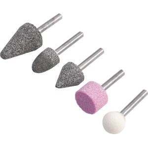 Set mole abrasive LUX per miniutensile, 5 pezzi: mole abrasive in varie forme.
