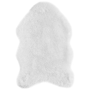 Weißer Andiamo Kunstfell-Teppich Alpa (55x80cm) aus Polyester. Flauschige Oberfläche.