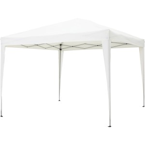 Pavillon pliable Papanoa blanc crème, 293x293 cm, avec structure en acier. Idéal pour jardin et extérieur.