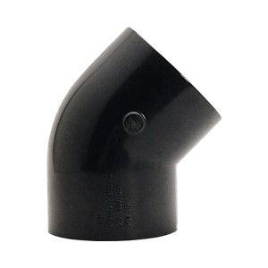 Coude PVC gris 45°, Ø intérieur 32 mm pour tuyaux d'évacuation HT.