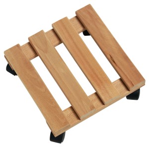 Rollsottovaso quadrato in faggio (25x25 cm) con ruote per un facile spostamento.