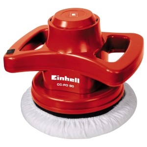Polisseuse auto rouge Einhell CC-PO 90 avec bonnet de polissage pour l'entretien auto.