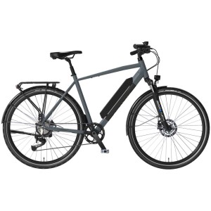 Prophete E-Bike Herren Trekkingrad Entdecker 1.0, 28 Zoll, silber matt.