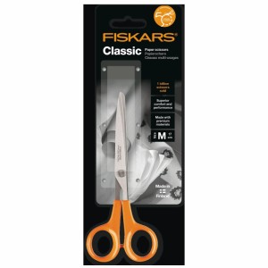 Forbici multiuso Fiskars Classic, 17 cm, con manici arancioni. Uso versatile.