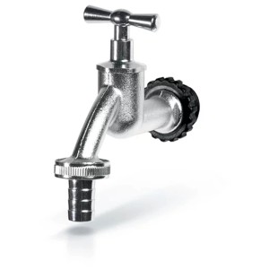 Rubinetto in ottone Arves per serbatoio acqua piovana, argento, 3/4 di pollice, per l'estrazione dell'acqua.