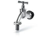 Arves Messinghahn zu Regenwassertonne Silber 3/4''