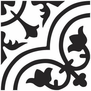 Piastrella decorativa Casablanca Amantus con motivo floreale, smaltata opaca, 20x20 cm.