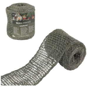 Nastro decorativo in iuta Videx Garden effetto pietra, largo 6 cm, lungo 300 cm, per il giardino.