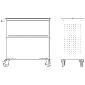 Kraftwerk Servante d'atelier BT900, vide, avec tapis en caoutchouc, 100x91,9x47,4cm, conception robuste.