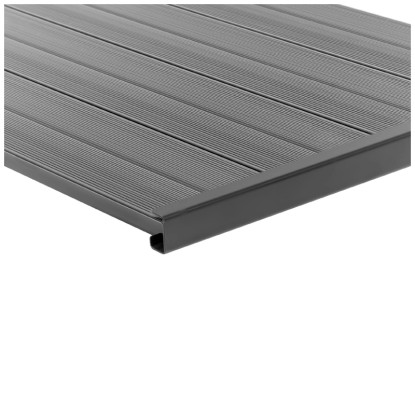 Beliani Bodenplatte für Gartendusche Sillustani PVC Schwarz 4 x 100 x 58 cm