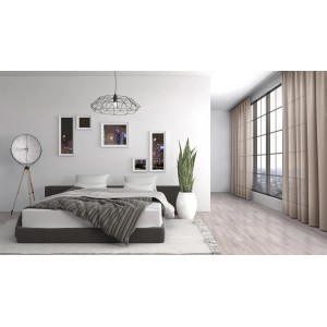 Camera da letto con sistema a cavo Gardinia Race, binario singolo, nero opaco, 5 m, per decorazioni moderne.