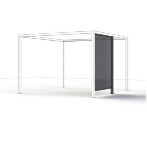 Schermo per pergola Siena Garden Ranotex® antracite, larghezza 150 cm, fissato al padiglione.