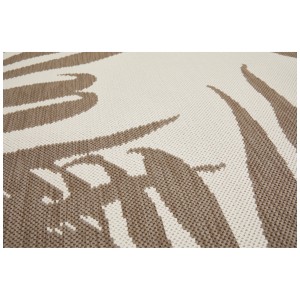 Tappeto da esterno Andiamo Reno beige-tortora con motivo a foglie di palma, 120x160 cm.