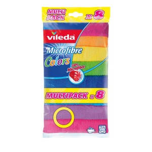 Vileda Panni Multiuso in Microfibra XXL, confezione da 8, panni colorati in confezione multipla.